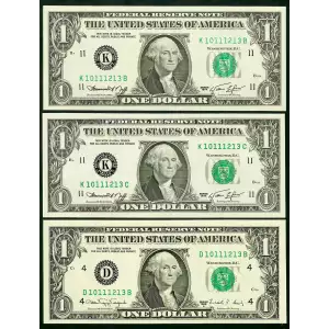 $1 1977 Green seal. Small Size $1 Federal Reserve Notes 1909-K