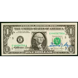 $1 1981-A. Green seal. Small Size $1 Federal Reserve Notes 1912-E