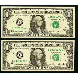 $1 1981-A. Green seal. Small Size $1 Federal Reserve Notes 1912-J