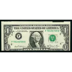 $1 1981 Green seal. Small Size $1 Federal Reserve Notes 1911-F