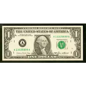 $1 1985 Green seal. Small Size $1 Federal Reserve Notes Boston 1913-A