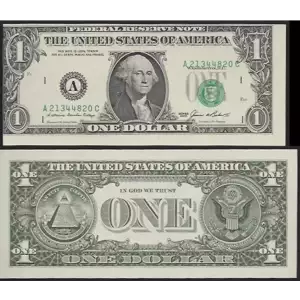 $1 1985 Green seal. Small Size $1 Federal Reserve Notes Boston 1913-A