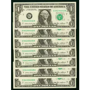$1 1985 Green seal. Small Size $1 Federal Reserve Notes Chicago 1913-G*