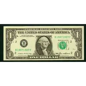 $1 1985 Green seal. Small Size $1 Federal Reserve Notes New York 1913-B