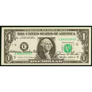 $1 1985 Green seal. Small Size $1 Federal Reserve Notes Richmond 1913-E