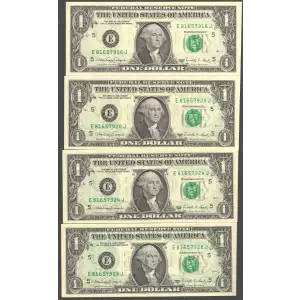 $1 1988-A. Green seal. Small Size $1 Federal Reserve Notes 1915-E