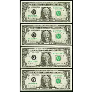 $1 1988-A. Green seal. Small Size $1 Federal Reserve Notes 1915-E