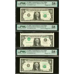 $1 1988-A. Green seal. Small Size $1 Federal Reserve Notes 1916-K