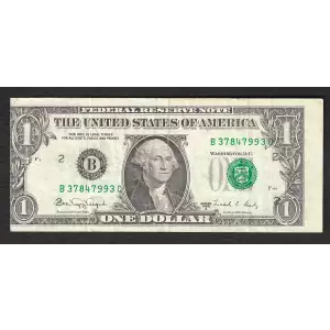 $1 1988-A. Green seal. Small Size $1 Federal Reserve Notes 1917-B