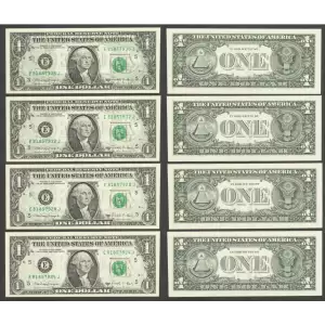 $1 1988-A. Green seal. Small Size $1 Federal Reserve Notes 1917-E