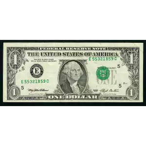 $1 1993 Green seal. Small Size $1 Federal Reserve Notes 1918-E