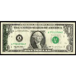 $1 1995 Green seal. Small Size $1 Federal Reserve Notes 1921-A