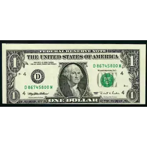 $1 1995 Green seal. Small Size $1 Federal Reserve Notes 1921-D