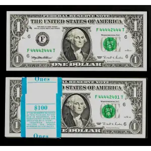 $1 1995 Green seal. Small Size $1 Federal Reserve Notes 1921-F