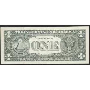 $1 1995 Green seal. Small Size $1 Federal Reserve Notes 1922-I