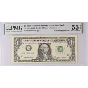 $1 1999 Green seal. Small Size $1 Federal Reserve Notes 1924-B
