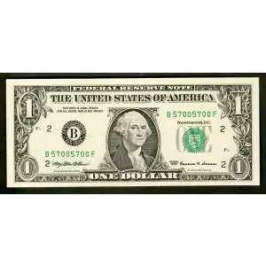 $1 1999 Green seal. Small Size $1 Federal Reserve Notes 1924-B