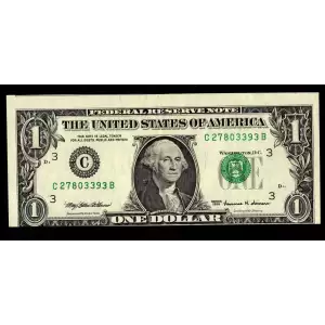 $1 1999 Green seal. Small Size $1 Federal Reserve Notes 1924-C