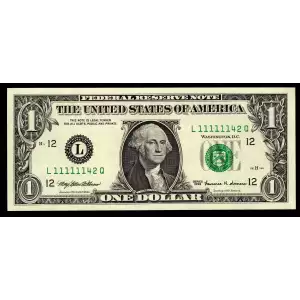 $1 1999 Green seal. Small Size $1 Federal Reserve Notes 1925-L