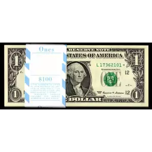 $1 1999 Green seal. Small Size $1 Federal Reserve Notes 1925-L*