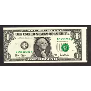 $1 2001 Green seal. Small Size $1 Federal Reserve Notes 1926-B