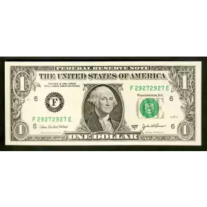 $1 2003-A. Green seal. Small Size $1 Federal Reserve Notes 1930-F