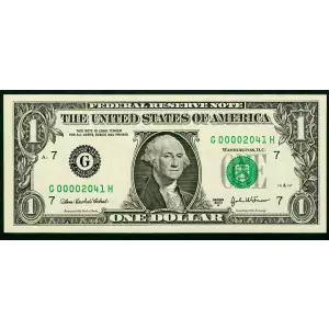 $1 2003-A. Green seal. Small Size $1 Federal Reserve Notes 1931-G