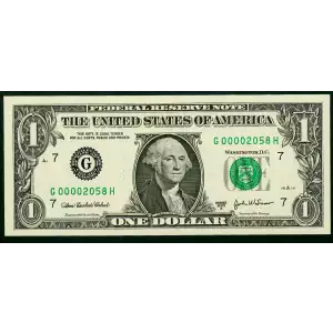 $1 2003-A. Green seal. Small Size $1 Federal Reserve Notes 1931-G