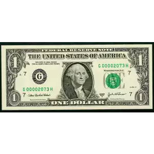 $1 2003-A. Green seal. Small Size $1 Federal Reserve Notes 1931-G