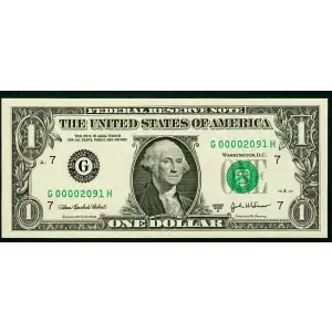 $1 2003-A. Green seal. Small Size $1 Federal Reserve Notes 1931-G