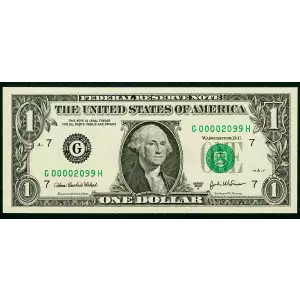 $1 2003-A. Green seal. Small Size $1 Federal Reserve Notes 1931-G