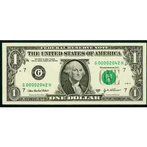 $1 2003-A. Green seal. Small Size $1 Federal Reserve Notes 1931-G