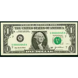 $1 2003-A. Green seal. Small Size $1 Federal Reserve Notes 1931-G