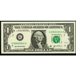 $1 2003-A. Green seal. Small Size $1 Federal Reserve Notes 1931-G