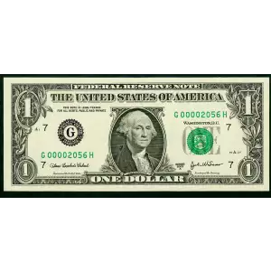 $1 2003-A. Green seal. Small Size $1 Federal Reserve Notes 1931-G