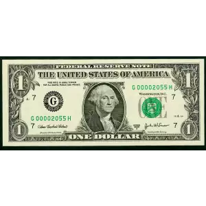 $1 2003-A. Green seal. Small Size $1 Federal Reserve Notes 1931-G