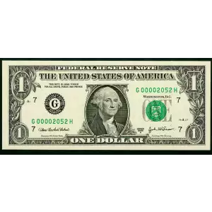 $1 2003-A. Green seal. Small Size $1 Federal Reserve Notes 1931-G