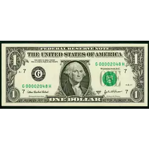 $1 2003-A. Green seal. Small Size $1 Federal Reserve Notes 1931-G