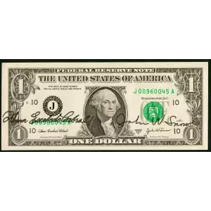 $1 2003-A. Green seal. Small Size $1 Federal Reserve Notes 1931-J