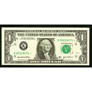 $1 2003-A. Green seal. Small Size $1 Federal Reserve Notes 1931-K*