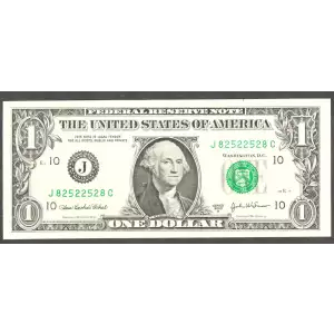 $1 2003 Green seal. Small Size $1 Federal Reserve Notes 1929-J