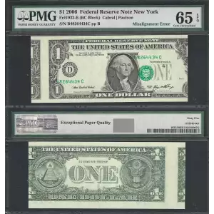 $1 2006 Green seal. Small Size $1 Federal Reserve Notes 1932-B