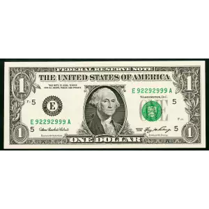$1 2006 Green seal. Small Size $1 Federal Reserve Notes 1932-E