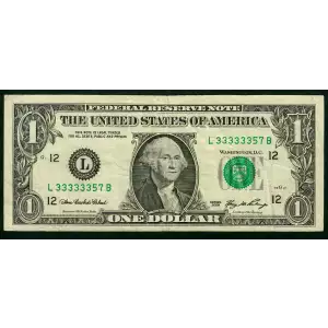 $1 2006 Green seal. Small Size $1 Federal Reserve Notes 1932-L