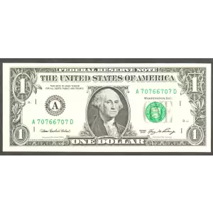 $1 2006 Green seal. Small Size $1 Federal Reserve Notes 1933-A