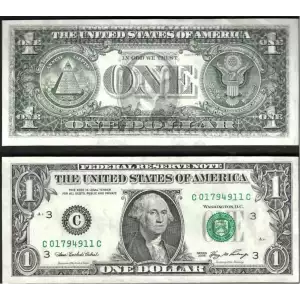 $1 2006 Green seal. Small Size $1 Federal Reserve Notes 1933-C