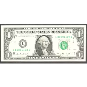 $1 2009 Green seal. Small Size $1 Federal Reserve Notes 1934-L