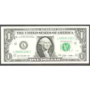 $1 2009 Green seal. Small Size $1 Federal Reserve Notes 1934-L