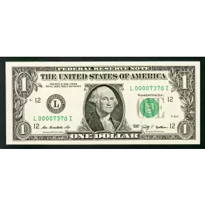 $1 2009 Green seal. Small Size $1 Federal Reserve Notes 1934-L