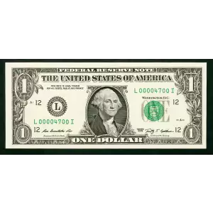 $1 2009 Green seal. Small Size $1 Federal Reserve Notes 1934-L